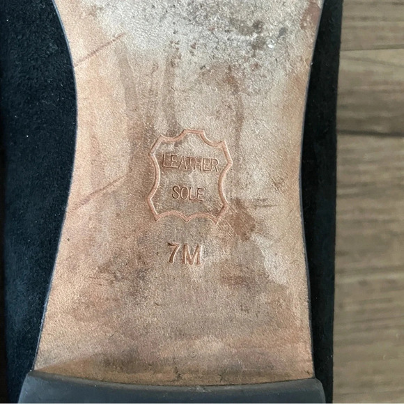 Tory Burch Black Suede Elizabeth pointy toe flats Sz  7 - Picture 5 of 10